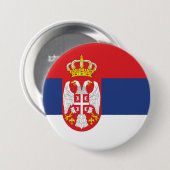 Badge Rond 7,6 Cm drapeau de la Serbie (Devant & derrière)