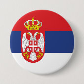 Badge Rond 7,6 Cm drapeau de la Serbie (Devant)