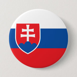 Badge Rond 7,6 Cm Drapeau de la Slovaquie