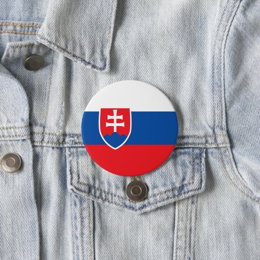 Badge Rond 7,6 Cm Drapeau de la Slovaquie (En situation)