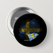 Badge Rond 7,6 Cm Drapeau de la Suède (Devant & derrière)