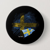 Badge Rond 7,6 Cm Drapeau de la Suède (Devant)