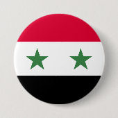 Badge Rond 7,6 Cm Drapeau de la Syrie (Devant)