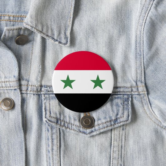 Badge Rond 7,6 Cm Drapeau de la Syrie (En situation)