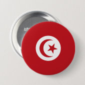 Badge Rond 7,6 Cm Drapeau de la Tunisie (Devant & derrière)