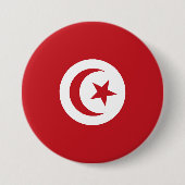 Badge Rond 7,6 Cm Drapeau de la Tunisie (Devant)
