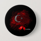 Badge Rond 7,6 Cm Drapeau de la Turquie (Devant)