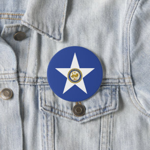 Badge Rond 7,6 Cm Drapeau de la ville de Houston (Texas)