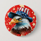 Badge Rond 7,6 Cm Drapeau de l'Aigle Américain (Devant)