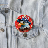 Badge Rond 7,6 Cm Drapeau de l'Aigle Américain (En situation)