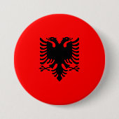 Badge Rond 7,6 Cm Drapeau de l'Albanie (Devant)