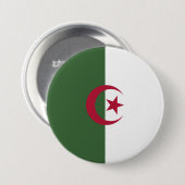 Badge Rond 7,6 Cm Drapeau de l'Algérie (Devant & derrière)