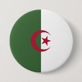 Badge Rond 7,6 Cm Drapeau de l'Algérie (Devant)
