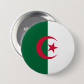 Badge Rond 7,6 Cm Drapeau de l'Algérie (Devant & derrière)