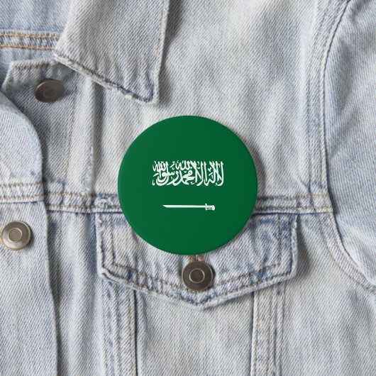 Badge Rond 7,6 Cm Drapeau de l'Arabie saoudite (En situation)
