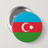 Badge Rond 7,6 Cm Drapeau de l'Azerbaïdjan (Devant & derrière)