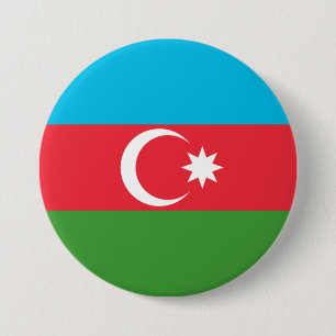 Badge Rond 7,6 Cm Drapeau de l'Azerbaïdjan