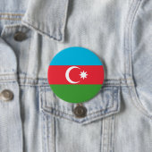 Badge Rond 7,6 Cm Drapeau de l'Azerbaïdjan (En situation)
