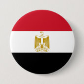 Badge Rond 7,6 Cm Drapeau de l'Égypte (Devant)