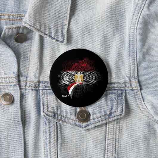 Badge Rond 7,6 Cm Drapeau de l'Égypte (En situation)