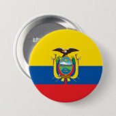 Badge Rond 7,6 Cm Drapeau de l'Équateur (Devant & derrière)