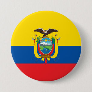 Badge Rond 7,6 Cm Drapeau de l'Équateur