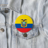 Badge Rond 7,6 Cm Drapeau de l'Équateur (En situation)