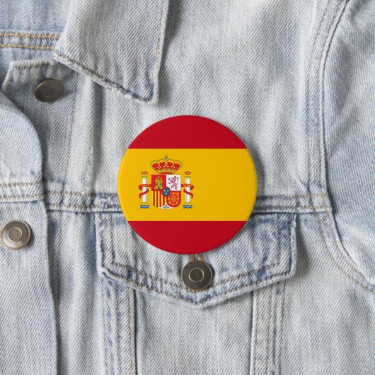 Badge Rond 7,6 Cm Drapeau de l'Espagne (En situation)
