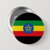 Badge Rond 7,6 Cm Drapeau de l'Éthiopie (Devant & derrière)