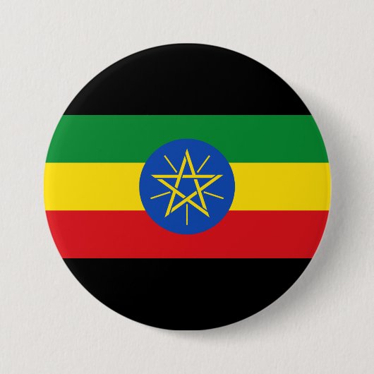 Badge Rond 7,6 Cm Drapeau de l'Éthiopie (Devant)