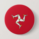 Badge Rond 7,6 Cm Drapeau de l'île de Man (Devant)
