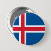 Badge Rond 7,6 Cm Drapeau de l'Islande (Devant & derrière)