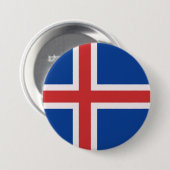 Badge Rond 7,6 Cm Drapeau de l'Islande (Devant & derrière)