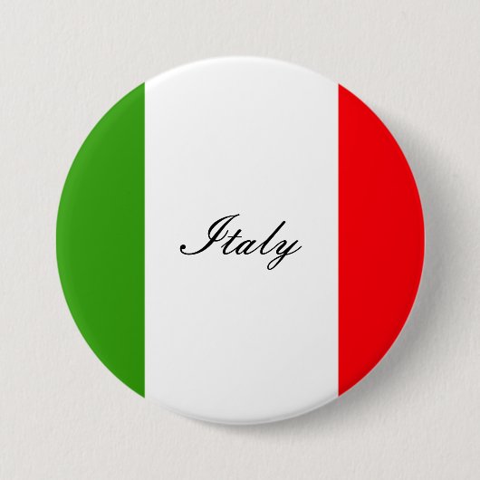 Badge Rond 7,6 Cm Drapeau de l'Italie (Devant)