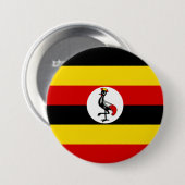 Badge Rond 7,6 Cm Drapeau de l'Ouganda (Devant & derrière)