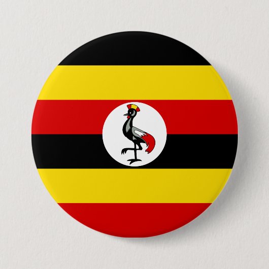 Badge Rond 7,6 Cm Drapeau de l'Ouganda (Devant)