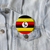 Badge Rond 7,6 Cm Drapeau de l'Ouganda (En situation)