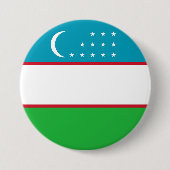 Badge Rond 7,6 Cm Drapeau de l'Ouzbékistan (Devant)