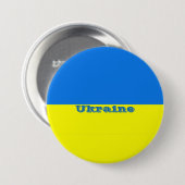 Badge Rond 7,6 Cm Drapeau de l'Ukraine (Devant & derrière)