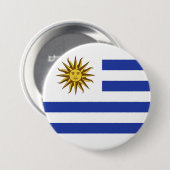 Badge Rond 7,6 Cm drapeau de l'Uruguay (Devant & derrière)