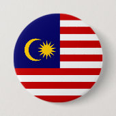 Badge Rond 7,6 Cm Drapeau de Malaisie (Devant)