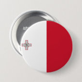 Badge Rond 7,6 Cm Drapeau de Malte (Devant & derrière)