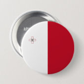 Badge Rond 7,6 Cm Drapeau de Malte (Devant & derrière)