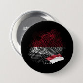 Badge Rond 7,6 Cm Drapeau de Monaco (Devant & derrière)
