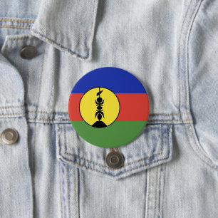 Badge Rond 7,6 Cm drapeau de Nouvelle-Calédonie