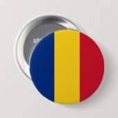 Badge Rond 7,6 Cm Drapeau de Roumanie (Devant & derrière)