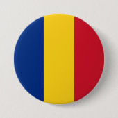 Badge Rond 7,6 Cm Drapeau de Roumanie (Devant)