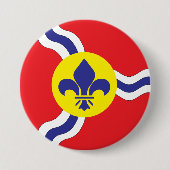 Badge Rond 7,6 Cm Drapeau de Saint-Louis (Devant)