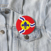 Badge Rond 7,6 Cm Drapeau de Saint-Louis (En situation)
