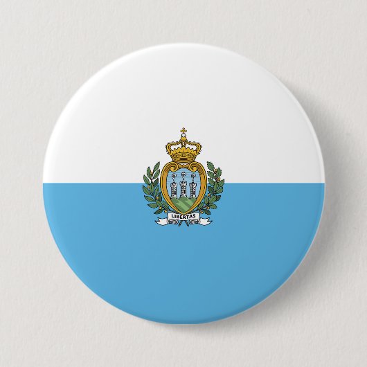 Badge Rond 7,6 Cm Drapeau de Saint-Marin (Devant)